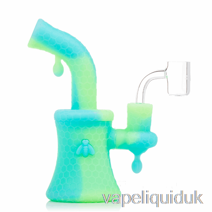 Stratus Bee Silicone Dab Rig Aqua Glow (UV Blue / UV Green) Vape Juice